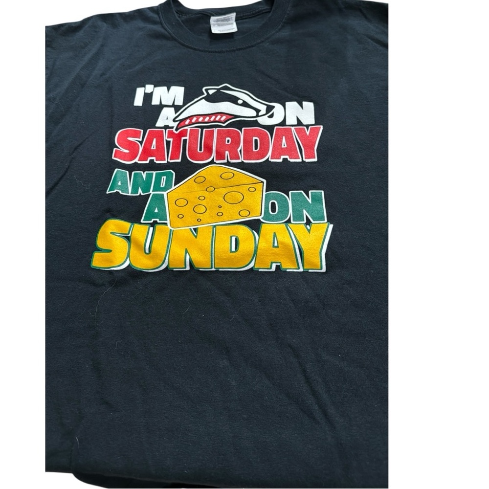 Gildan Black Long Sleeve Tee with Bold Graphic